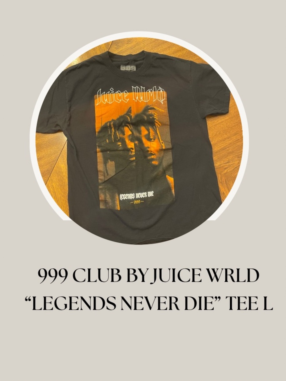 999 CLUB BY JUICE WRLD “LEGENDS NEVER DIE” TEE L